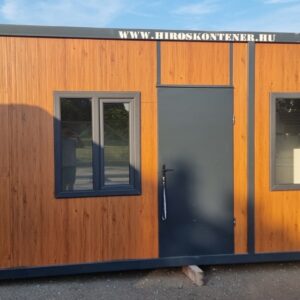 Eladó újszerű, 20 lábas (6m x 2,4m) irodakonténer – Teljes vizesblokkal és minikonyhával